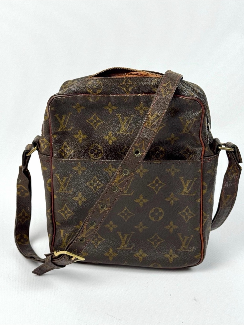 AUTH VINTAGE 80's LOUIS VUITTON MARCEAU SHOULDER BAG BROWN CANVAS MESSENGER